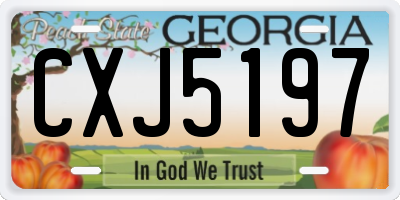 GA license plate CXJ5197