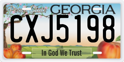 GA license plate CXJ5198