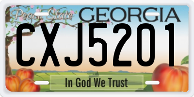 GA license plate CXJ5201