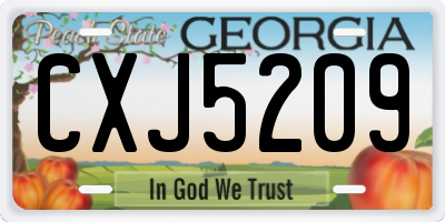 GA license plate CXJ5209