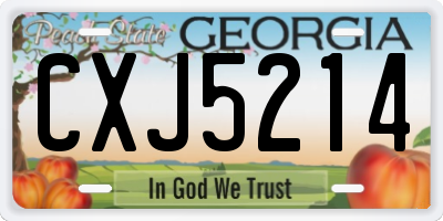 GA license plate CXJ5214