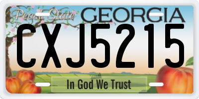 GA license plate CXJ5215