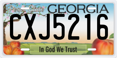 GA license plate CXJ5216