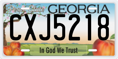 GA license plate CXJ5218