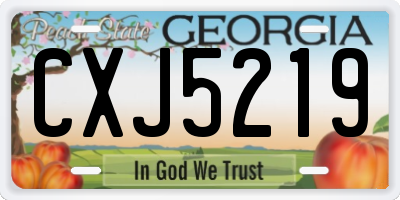 GA license plate CXJ5219