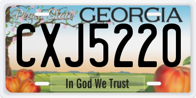 GA license plate CXJ5220