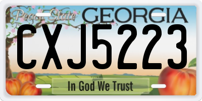 GA license plate CXJ5223