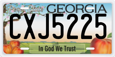 GA license plate CXJ5225