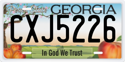 GA license plate CXJ5226