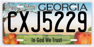 GA license plate CXJ5229