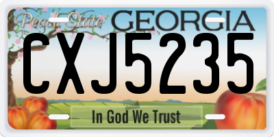 GA license plate CXJ5235