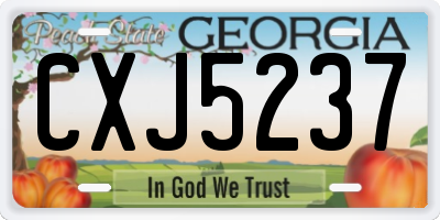 GA license plate CXJ5237