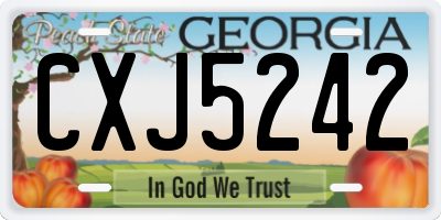 GA license plate CXJ5242