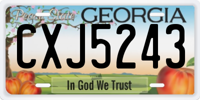 GA license plate CXJ5243