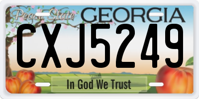 GA license plate CXJ5249