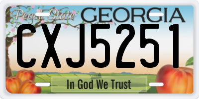 GA license plate CXJ5251