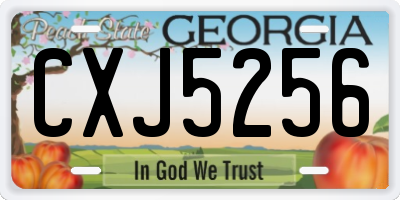 GA license plate CXJ5256