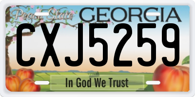 GA license plate CXJ5259