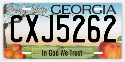 GA license plate CXJ5262