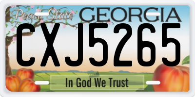 GA license plate CXJ5265