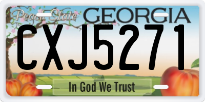 GA license plate CXJ5271
