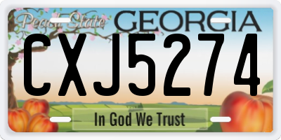 GA license plate CXJ5274