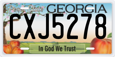 GA license plate CXJ5278