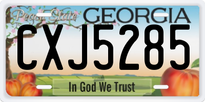 GA license plate CXJ5285