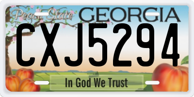GA license plate CXJ5294