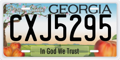 GA license plate CXJ5295