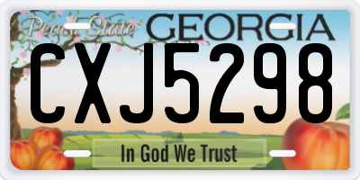 GA license plate CXJ5298