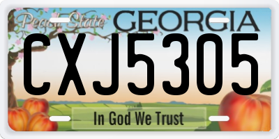 GA license plate CXJ5305