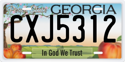 GA license plate CXJ5312