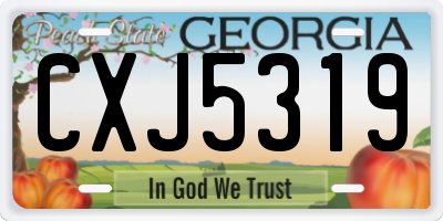 GA license plate CXJ5319