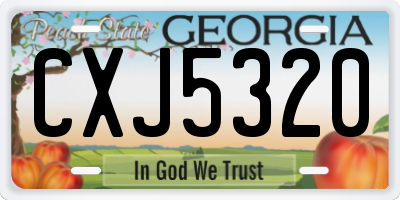 GA license plate CXJ5320