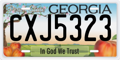 GA license plate CXJ5323