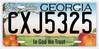 GA license plate CXJ5325
