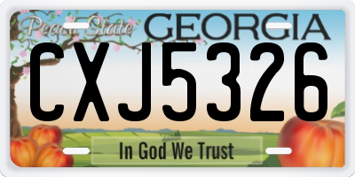 GA license plate CXJ5326