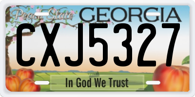 GA license plate CXJ5327