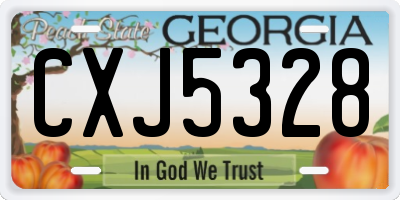 GA license plate CXJ5328