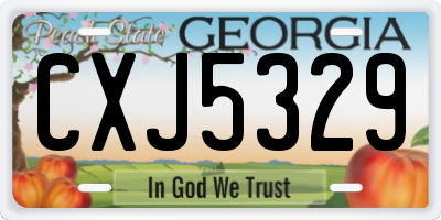 GA license plate CXJ5329