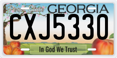 GA license plate CXJ5330