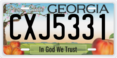 GA license plate CXJ5331