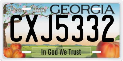 GA license plate CXJ5332