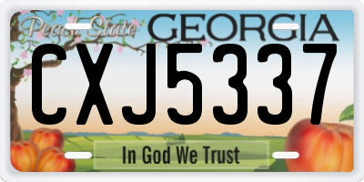 GA license plate CXJ5337