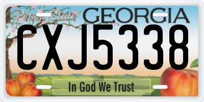 GA license plate CXJ5338