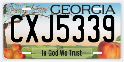 GA license plate CXJ5339