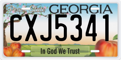 GA license plate CXJ5341