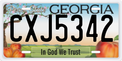 GA license plate CXJ5342