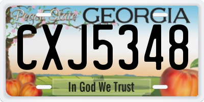 GA license plate CXJ5348